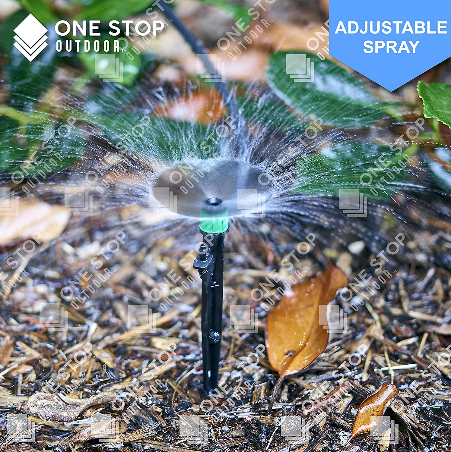 100pcs 360° Adjustable Water Flow Irrigation Drippers Stake Emitter Drip System