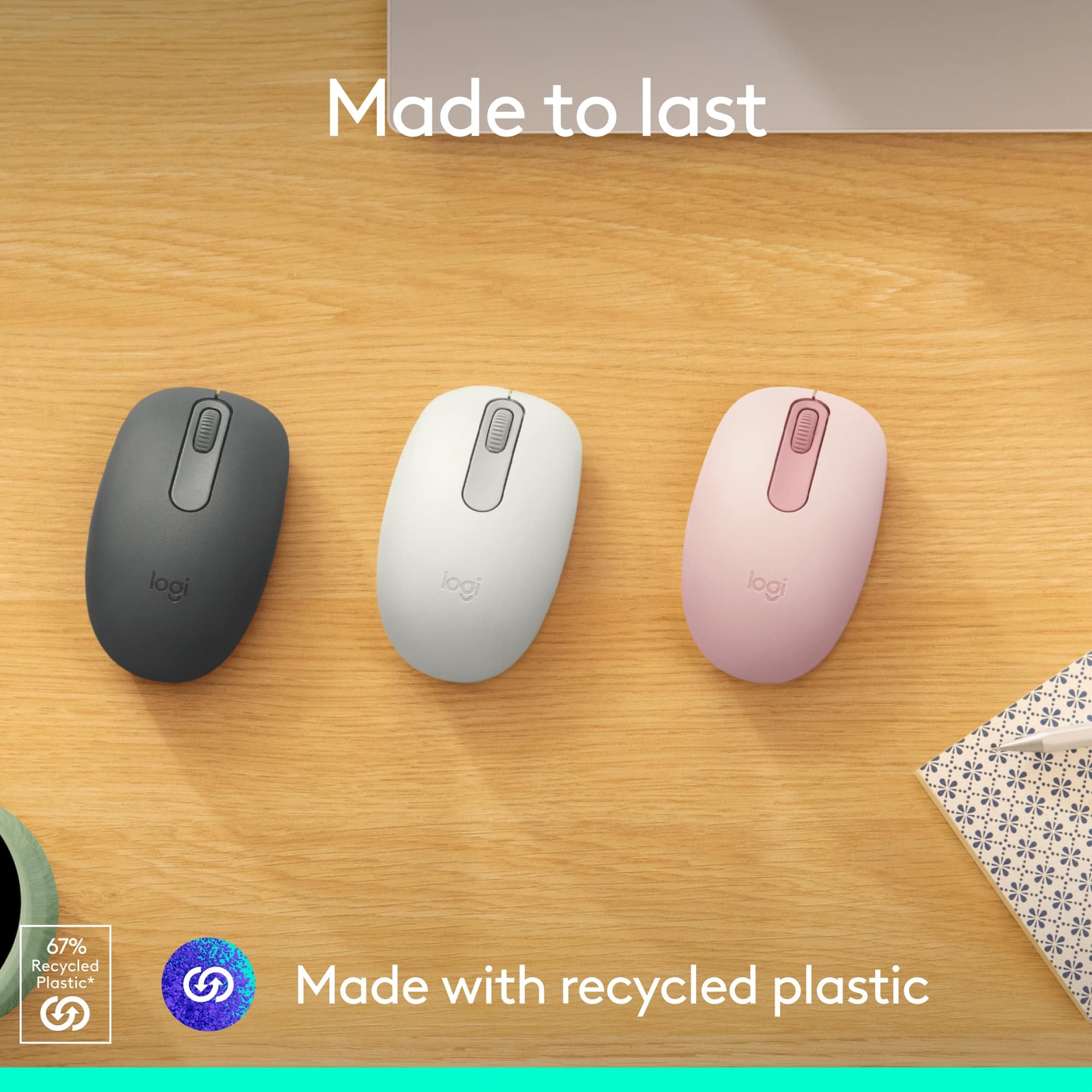 Logitech - M196 Lightweight Bluetooth Wireless Mouse Compact 3-Button Ambidex...