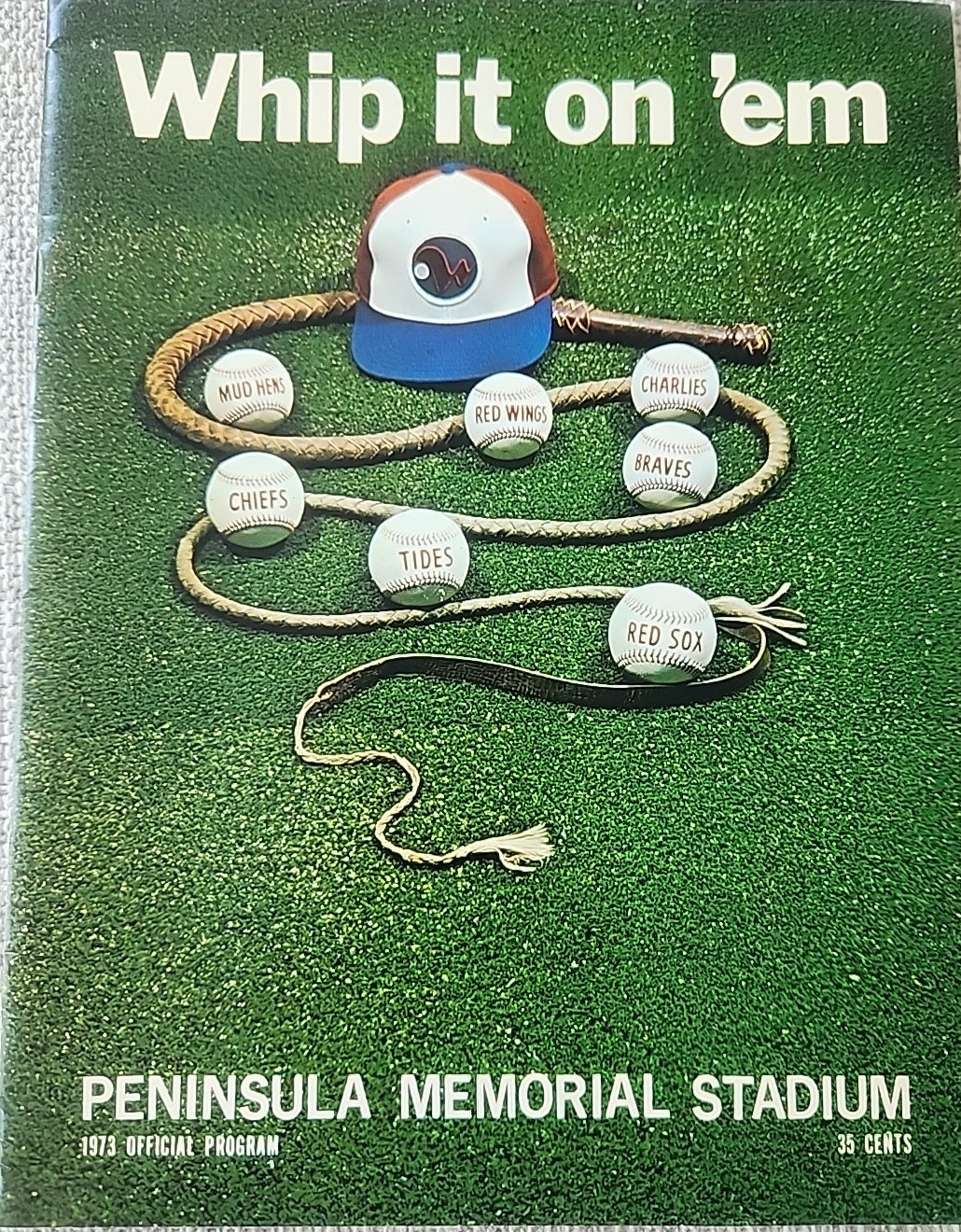 Peninsula Whips Int.League Baseball Program 1973 with souvenir score card