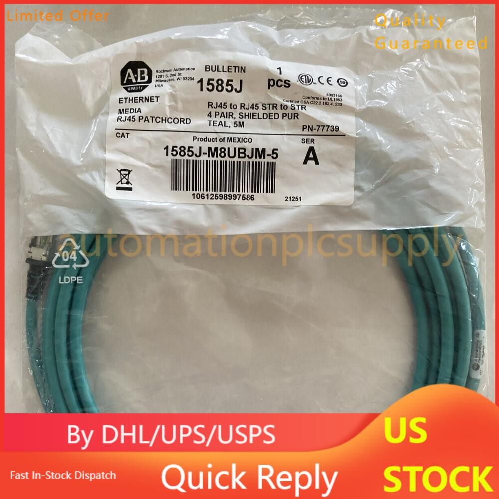 NEW AB Bulletin 1585J-M8UBJM-5 Ethernet PATCHCORD 1585JM8UBJM5 US Free Tax