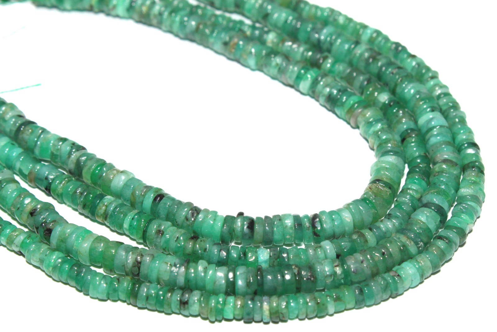 Natural Green Emerald Beads 4–5mm Size 8 Inch Strand Gemstone