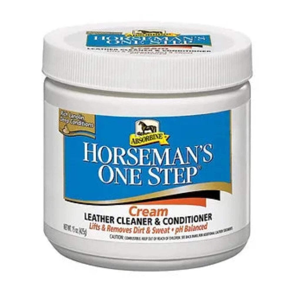 HORSEMAN'S ONE STEP LEATHER CLEANER & CONDITIONER CREAM 15 oz. For horse tack