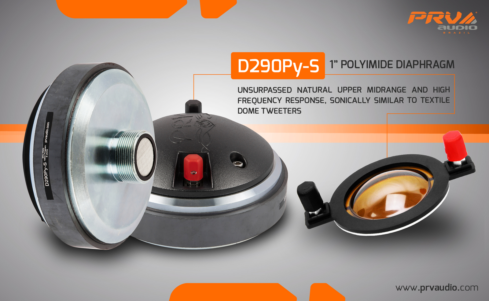 2x PRV Audio D290Py-S 1" Compression Driver + WG11-25 White Horns
