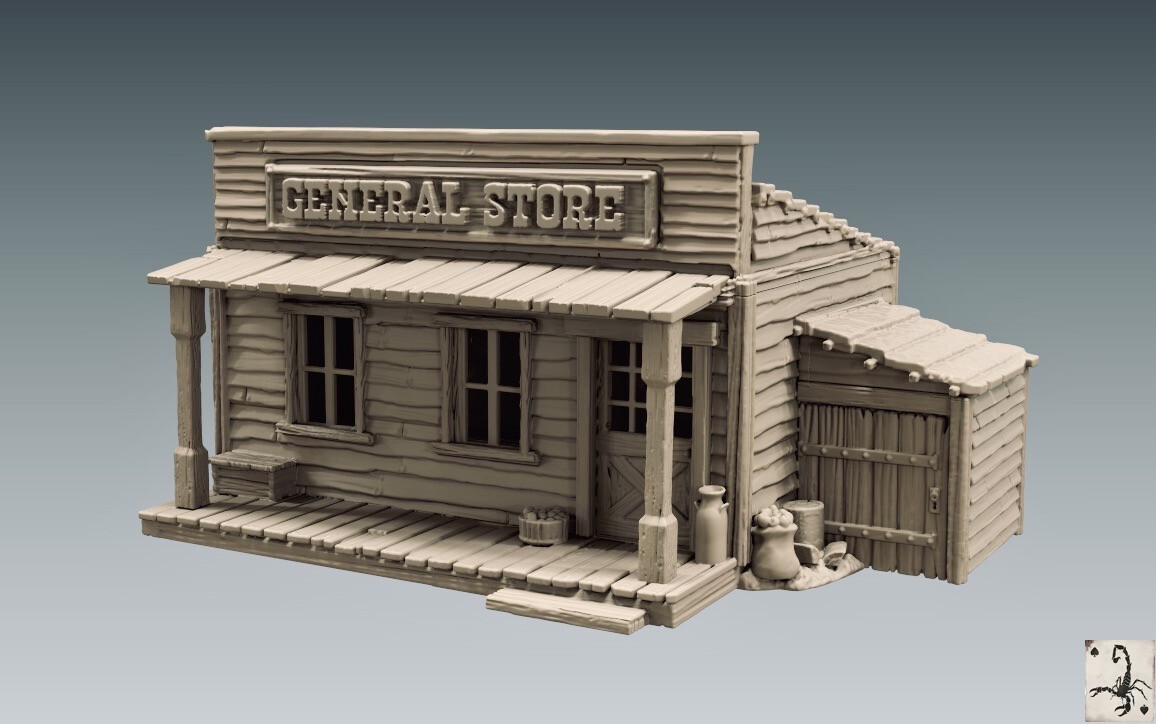 Black Scorpion Miniatures General Store Wild Old West Building Terrain Scenery
