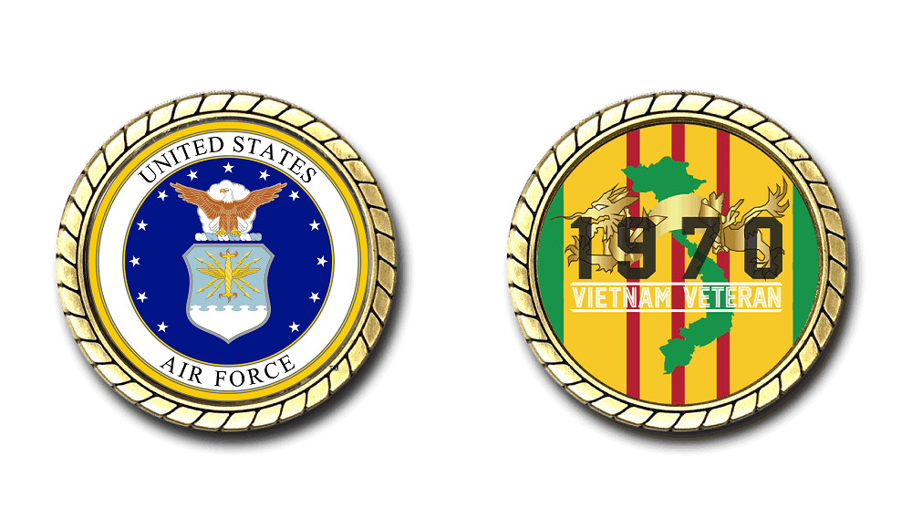 US Air Force Vietnam Veteran 1970 Challenge Coin Officially Licensed