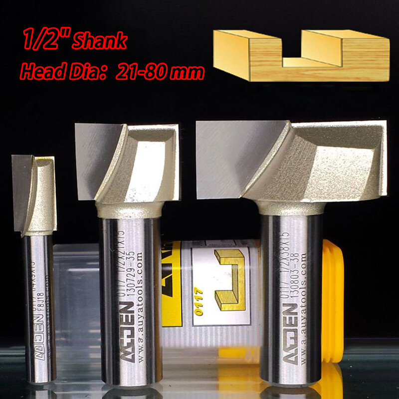 1/2"(12.7mm) Shank Router Bits Bottom Cleaning Carbide Tipped Wood woodworking