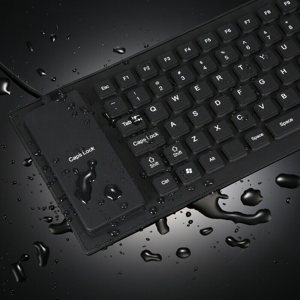 Foldable Silicone Keyboard Waterproof USB Flexible Roll Up Dustproof Full Size