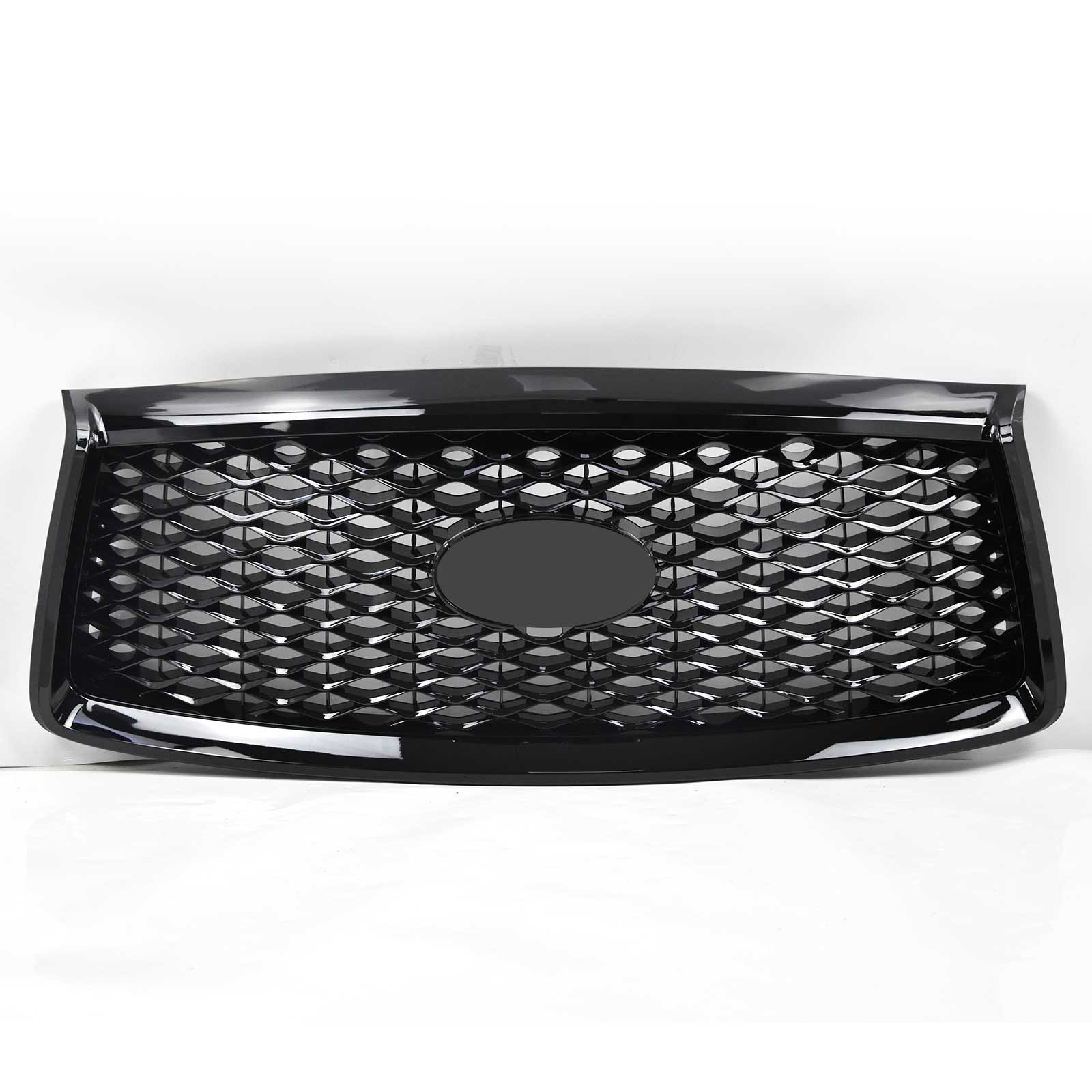 Front Grill For 2018-2021 INFINITI QX80 w/Camera Hole Gloss Black