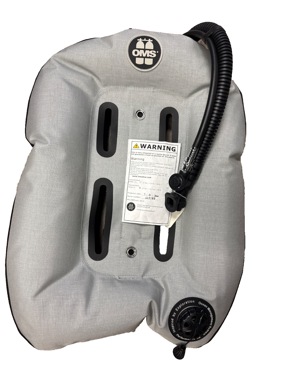 OMS Performance Mono Wing 32# lift single tank gray, 0546