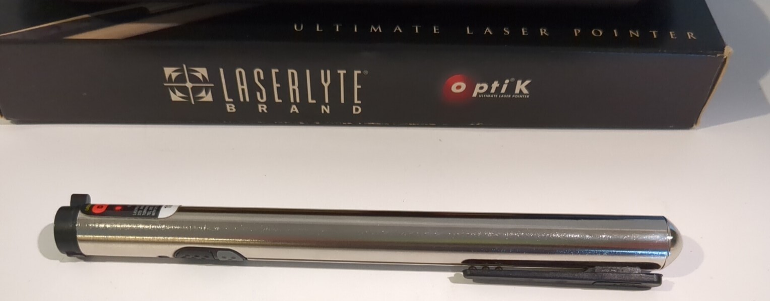 LaserLyte optik opti K Red Laser Pointer, Case, & Instructions 400 Yds o pti K