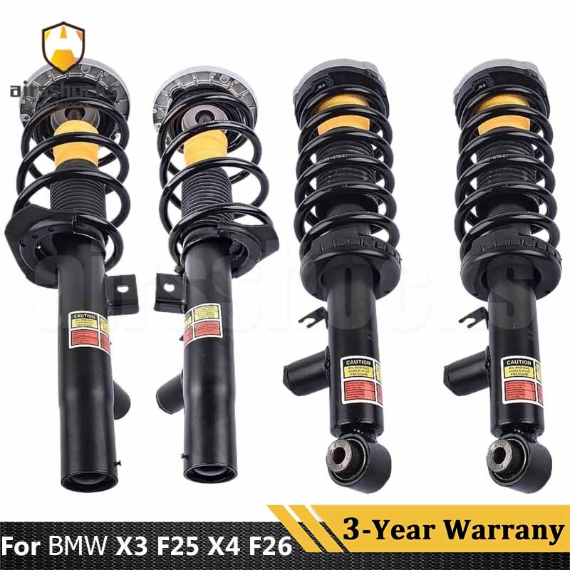 4x Front Rear Shock Absorbers Struts Assys w/EDC For BMW X3 X4 F26 F25 xDrive35i