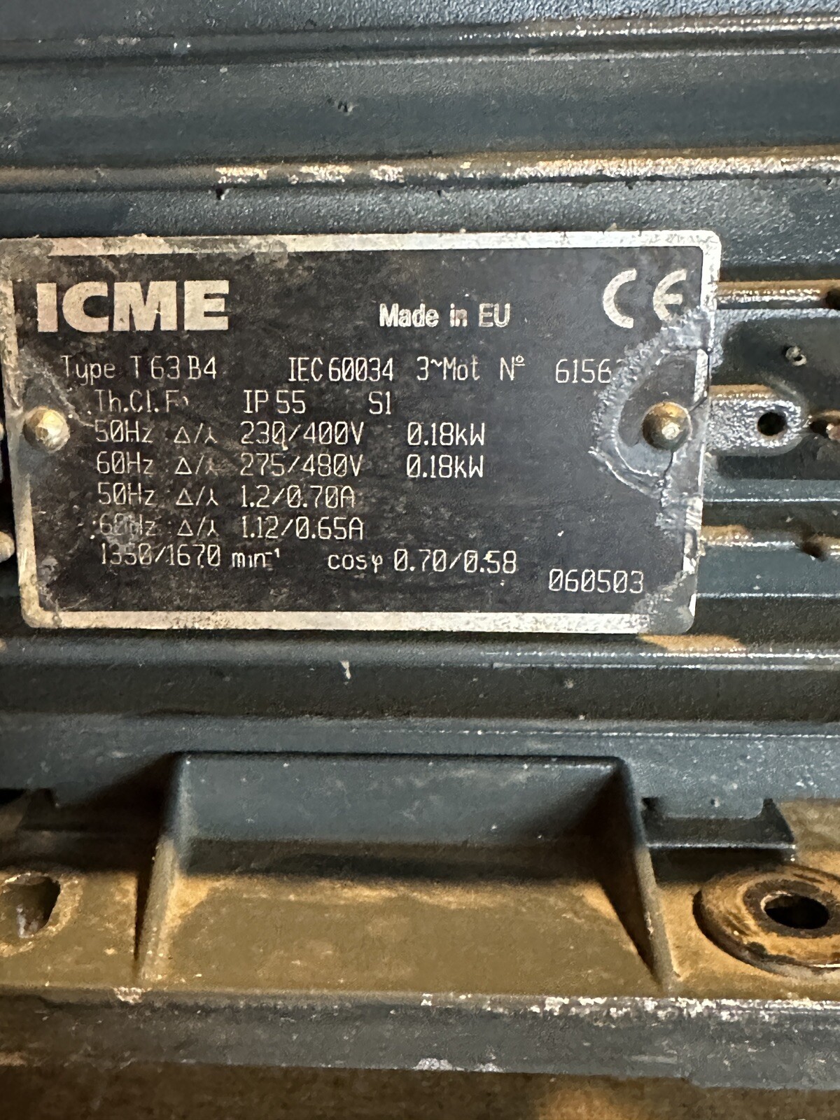 Used ICME Type T63B4 Industrial Bench Grinder Polisher Buffer