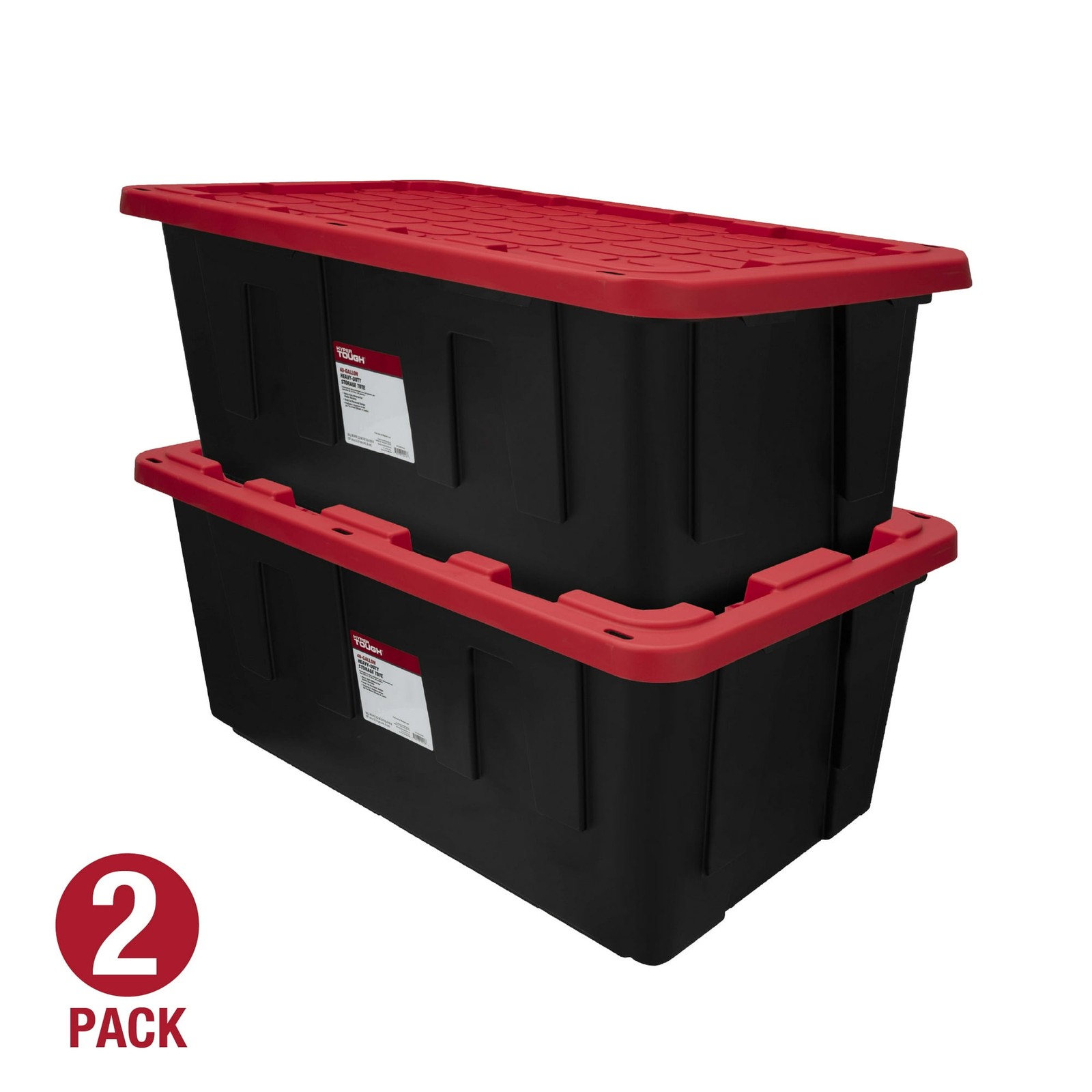 Hyper Tough 40 Gal Storage Bin w/ Snap Lid, Heavy Duty Containe, 2 Pack