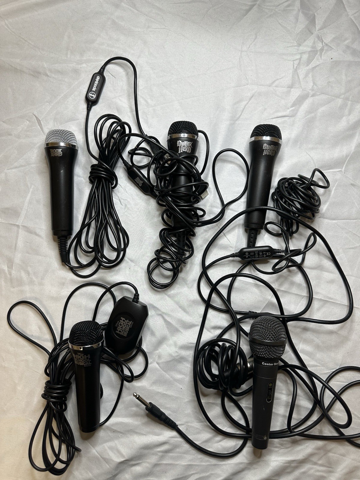 5 USB Karaoke Microphone Lot Guitar Hero Rock Band Disney Center Stage Untested