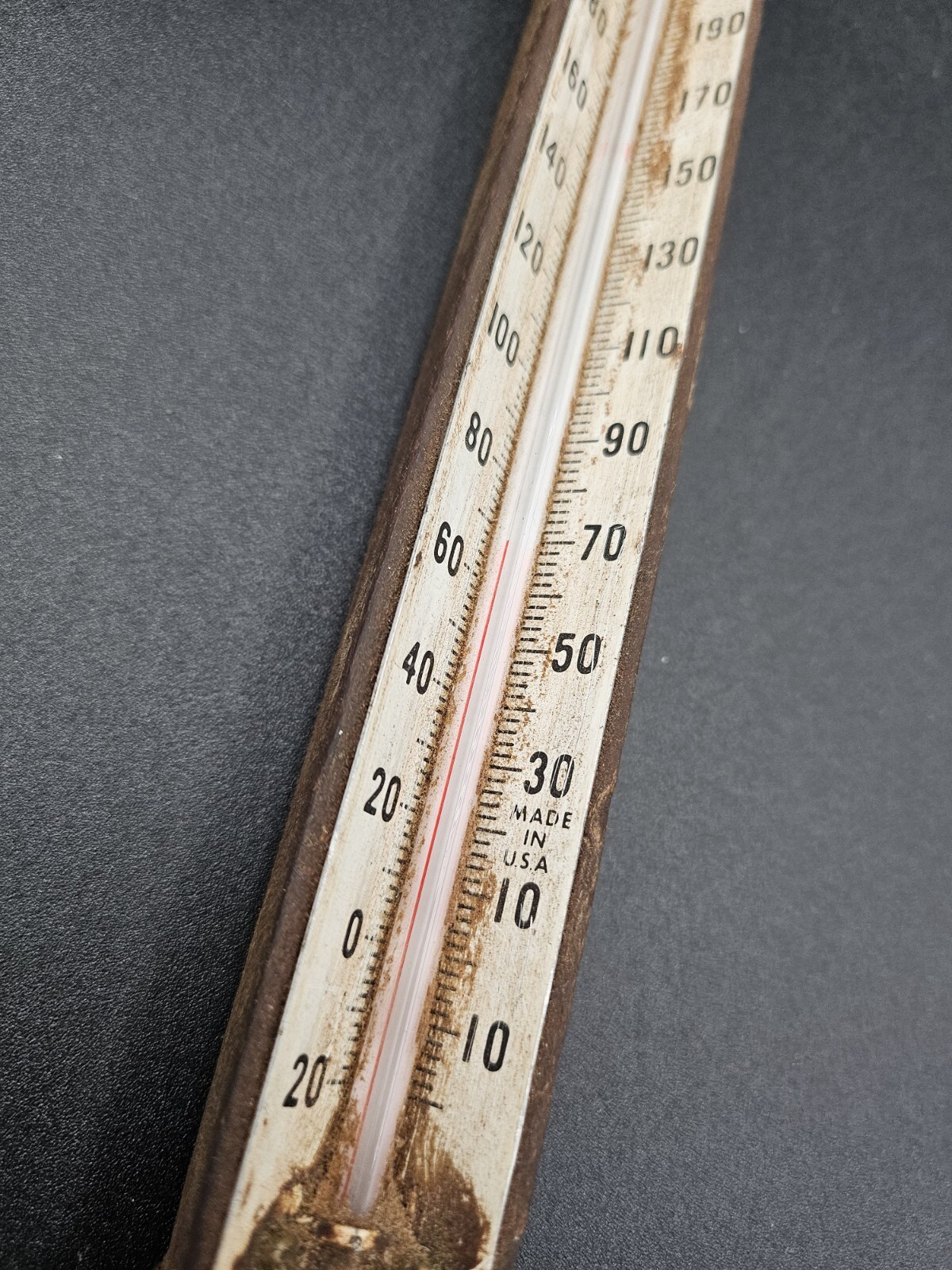Vintage Antique Wooden Brass Candy Jelly Thermometer Made USA Hand Held