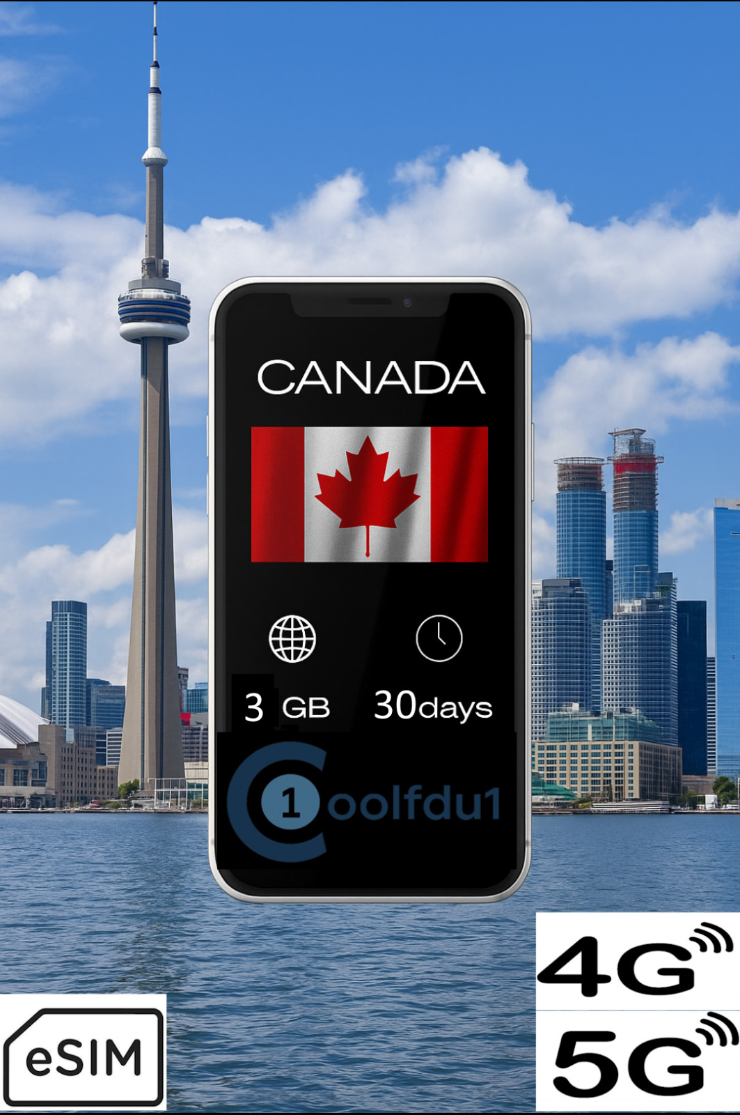 Canada | 3GB | 30 days | Mobile Internet Data eSIM | Fast Delivery