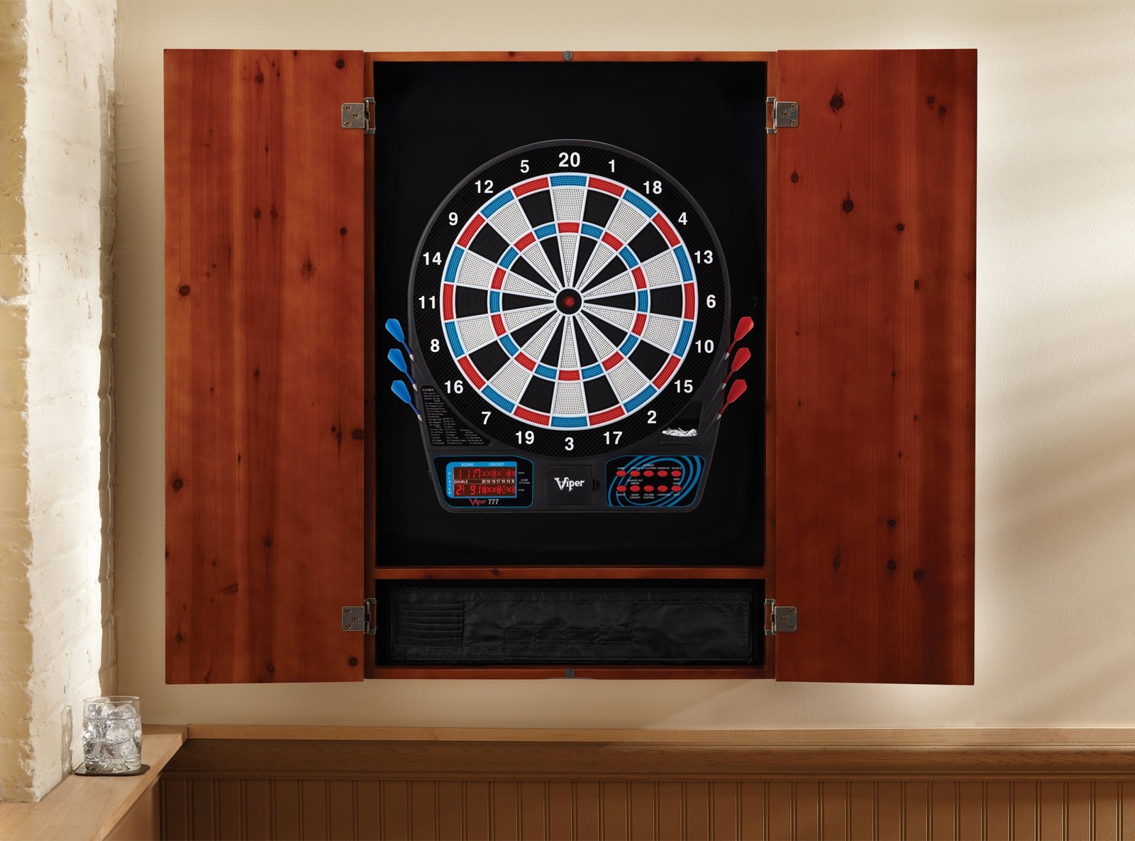 Viper By Gld Products Metropolitan Solid Wood Dartboard Play-Ready Bundle