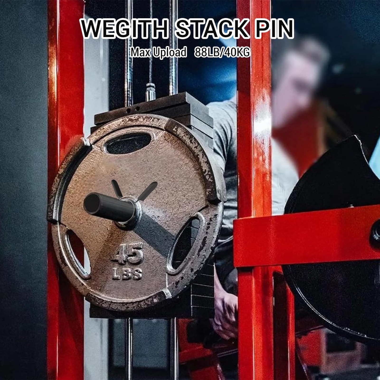 Weight Stack Pin Extender With Spring Clip Collar Gym Machine Strength