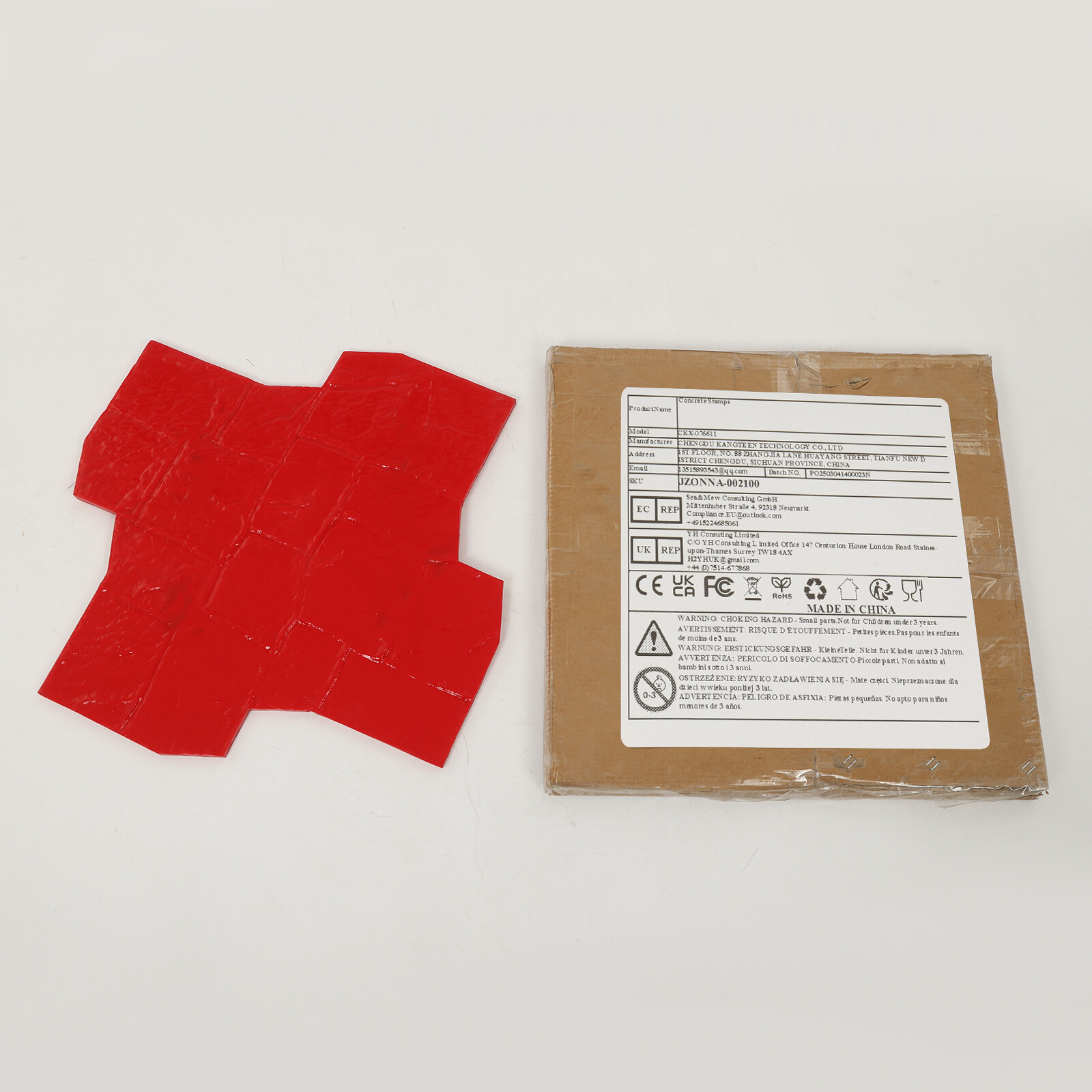FLOWER RUBBER Concrete Stamp Stone Texture Mat Imprint Printing Cement Sidewalk