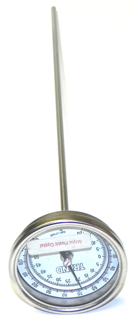 NIB TREND MODEL 30 BIMETAL THERMOMETER CONN. 1/2'' NPT STEM: 18'' RANGE: 0/140F