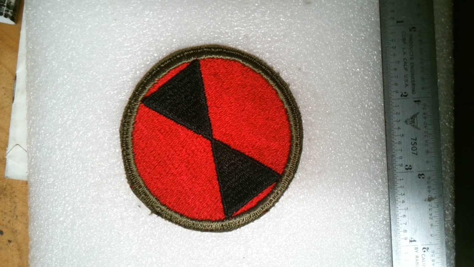 GENUINE VINTAGE MILITARY PATCH WW2 ERA US ARMY 7TH INFANTRY RAINBOW DIVISION