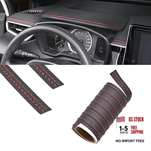 Pack-1 Car Interior Trim Strip, 2M/6.6Ft DIY Car Molding Leather Trim Line,