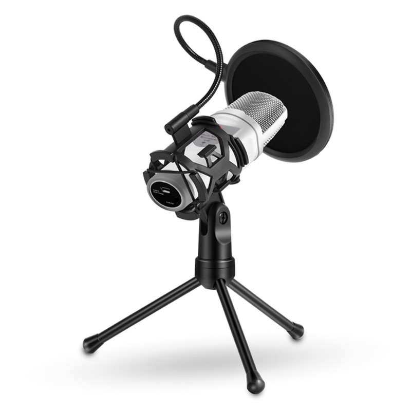 Microphone Tripod Adjustable Height Shockproof Windproof for Podcast Recording
