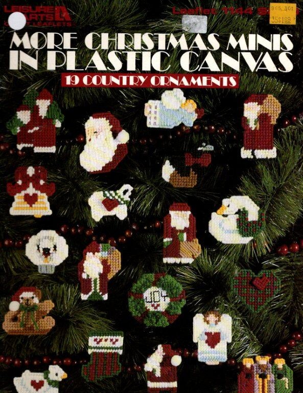 LEISURE ARTS MORE CHRISTMAS MINIS IN PLASTIC CANVAS 19 COUNTRY ORNAMENTS