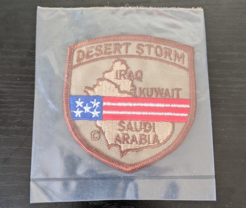 OPERATION DESERT STORM GULF WAR EMBROIDERED ARM PATCH 3"x 2 3/4"New. Iraq,SA,Kuw