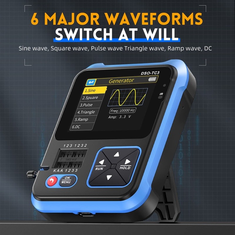 DSO-TC3 Handheld Oscilloscope Function Generator Transistor Tester Multimeter US