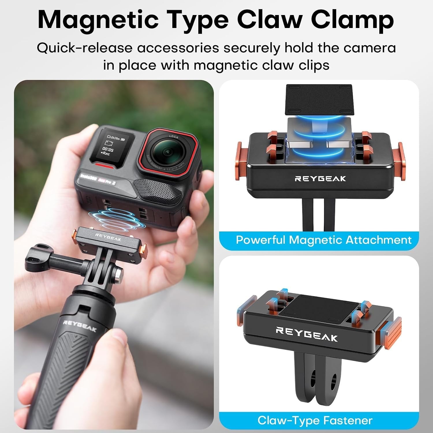 Magnetic Quick Release Mount for Insta360 X5/Ace Pro & Accessories - One Pack