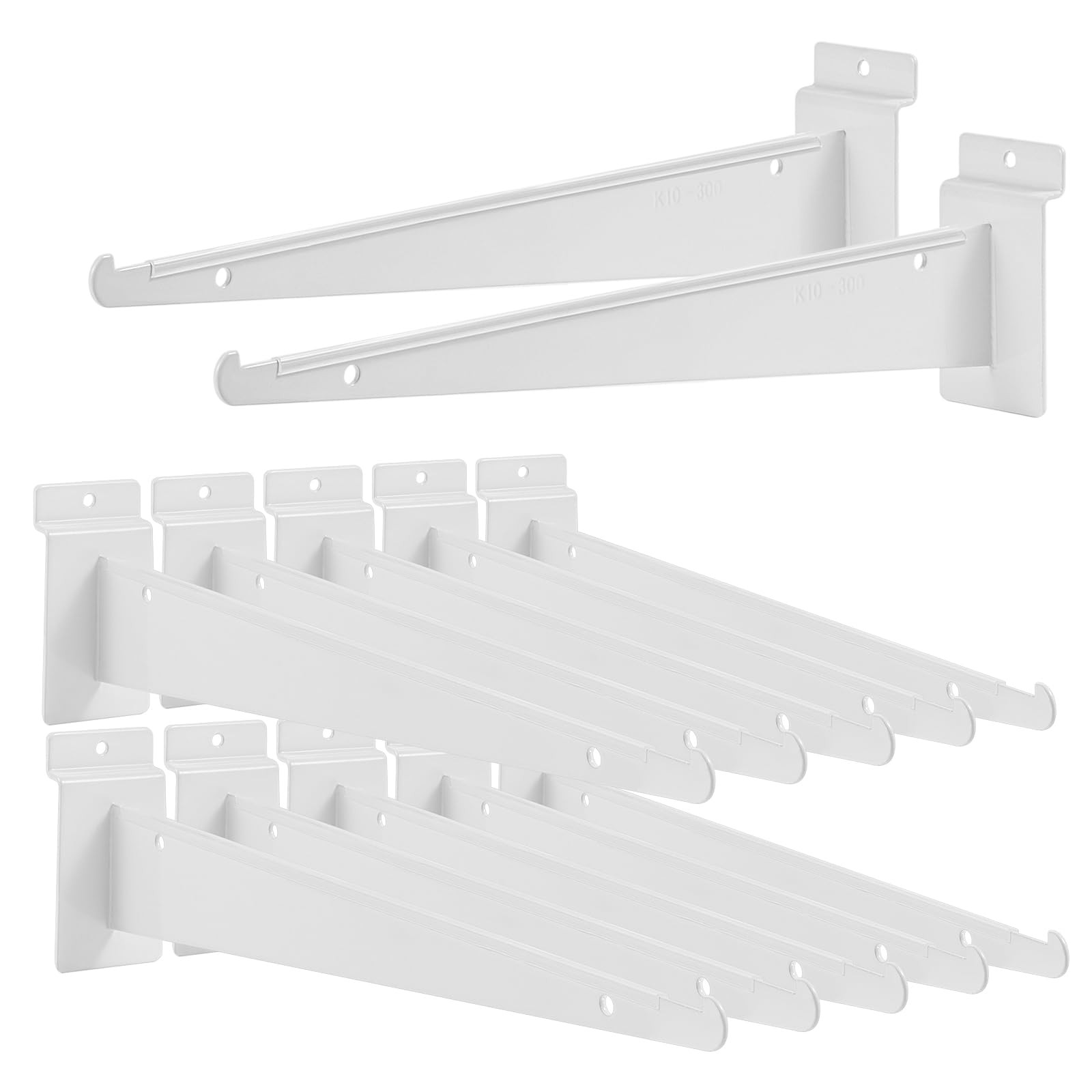 12 PCS Heavy Duty Slatwall Knife Shelf Bracket 12 Inch Metal White With Lip
