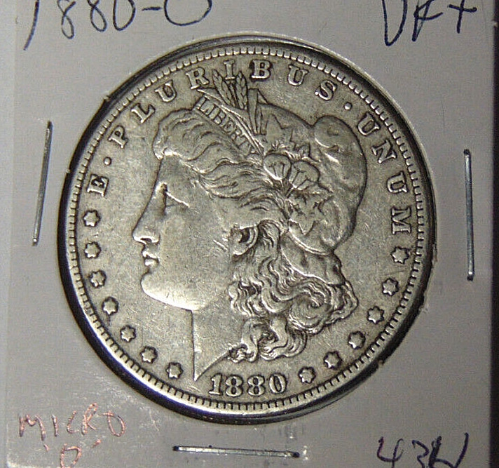 1880-O Morgan Silver Dollar VF+ Micro 'O' New Orleans Mint (8224)