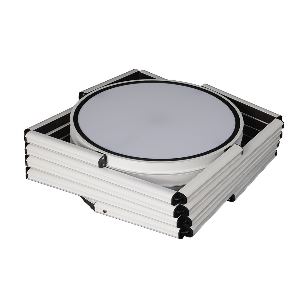 81.1in Portable Round Twist Display Counter with Shelves & Clear Magnetic Panels
