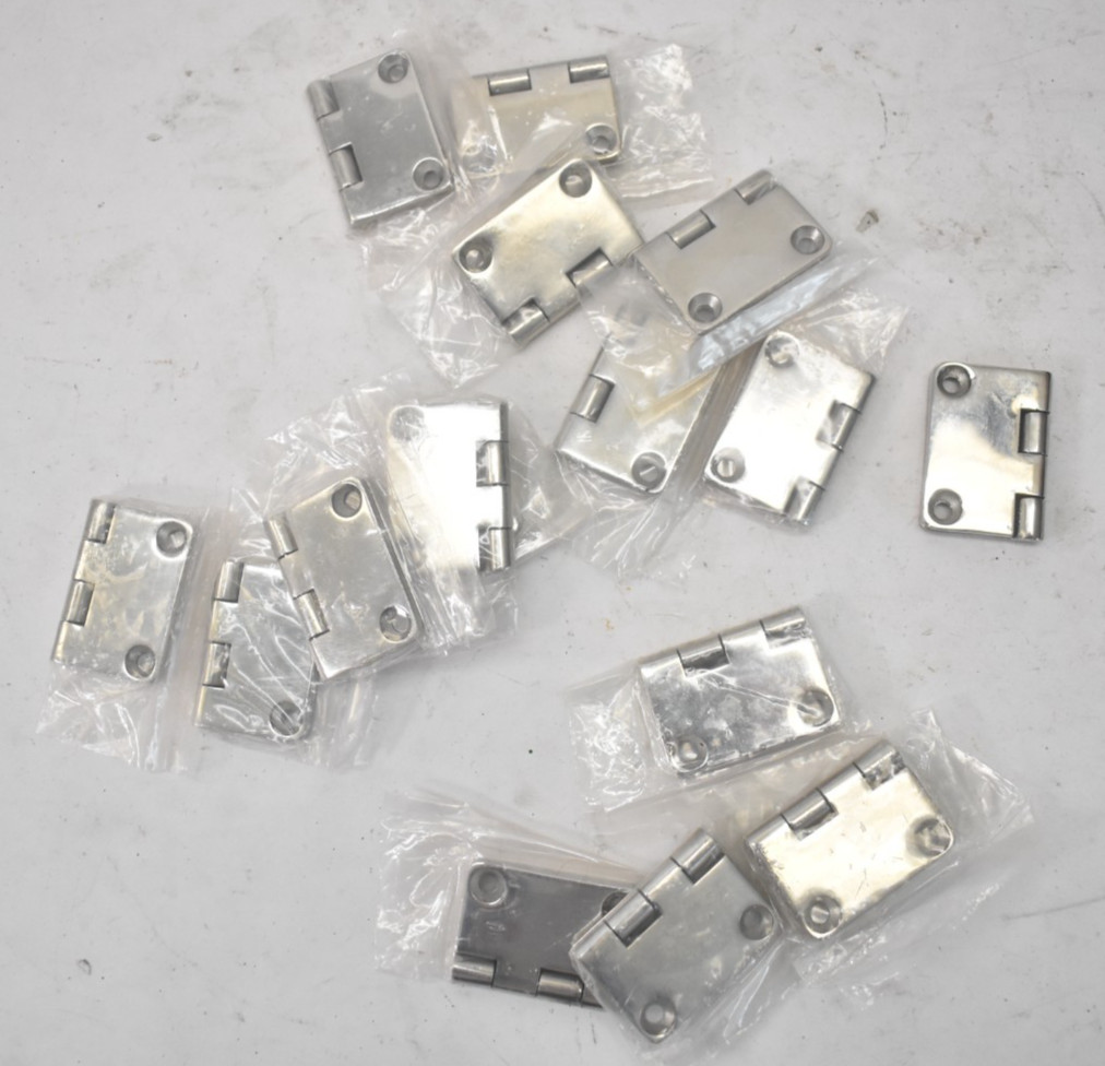 Lot of 16 Squared Door Hinges Silver Finish Curved Edges 2-1/2" x 2" Set