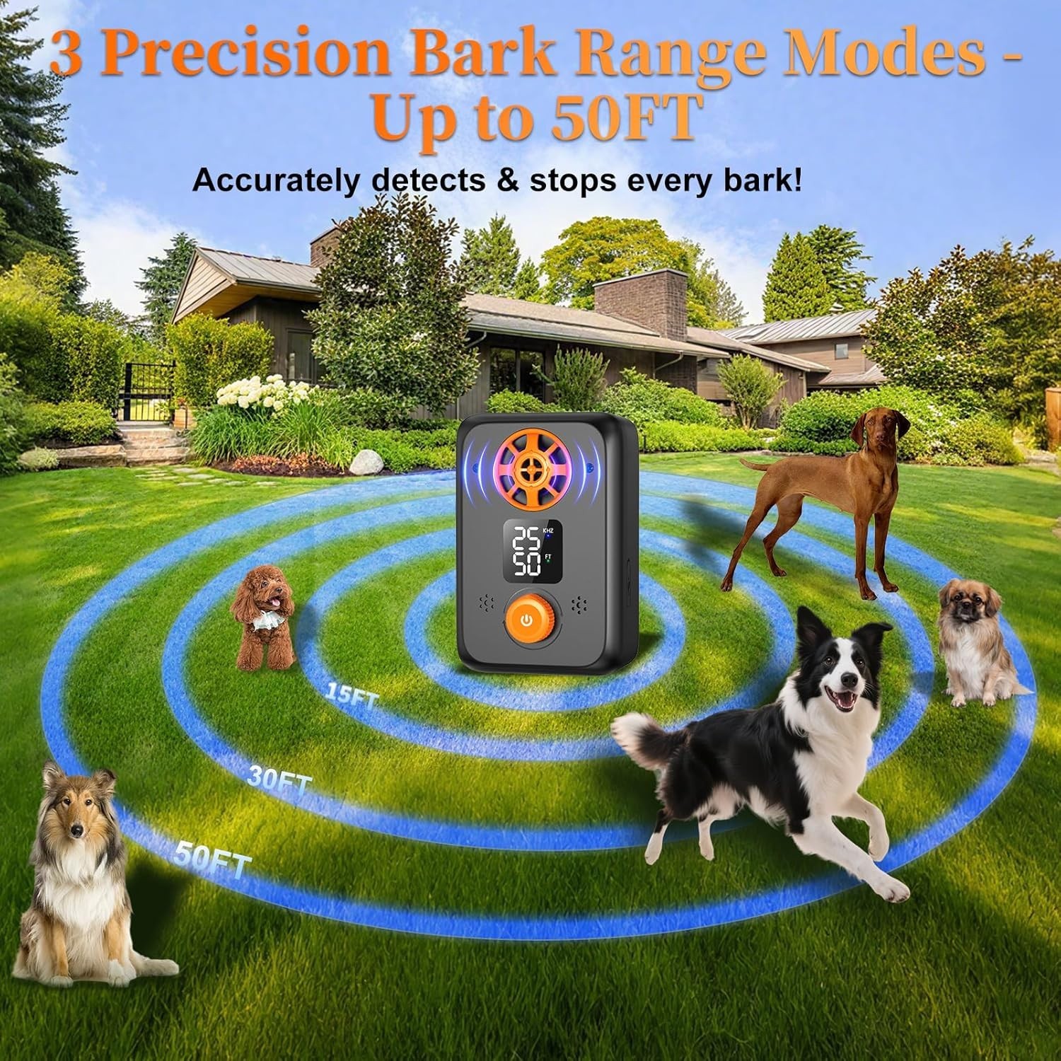 Ultrasonic Dog Bark Control Device for Wall or Table - Adjustable Ranges- NEW