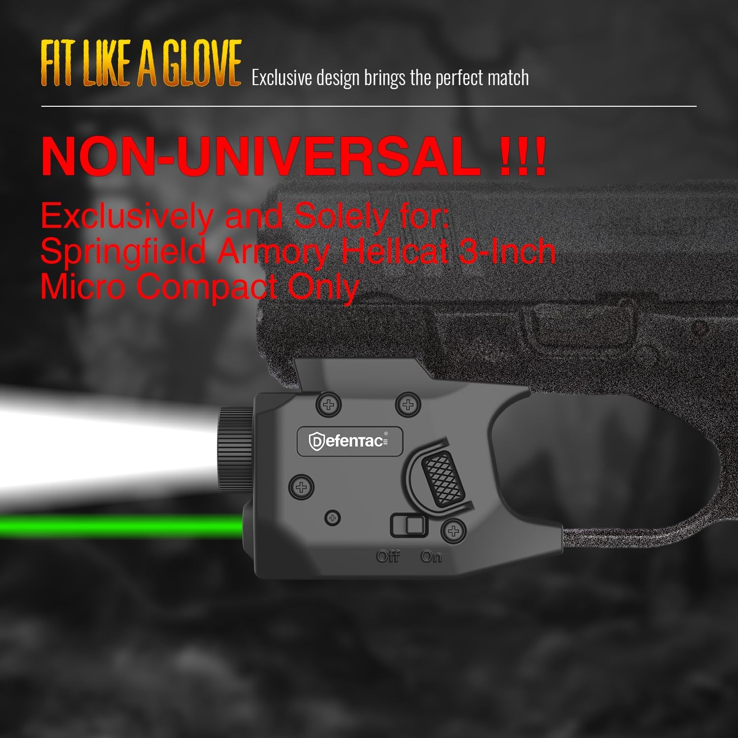 600 Lumens Pistol Light Laser Combo Is Compatible with Hellcat 3 Inch Micro-Comp