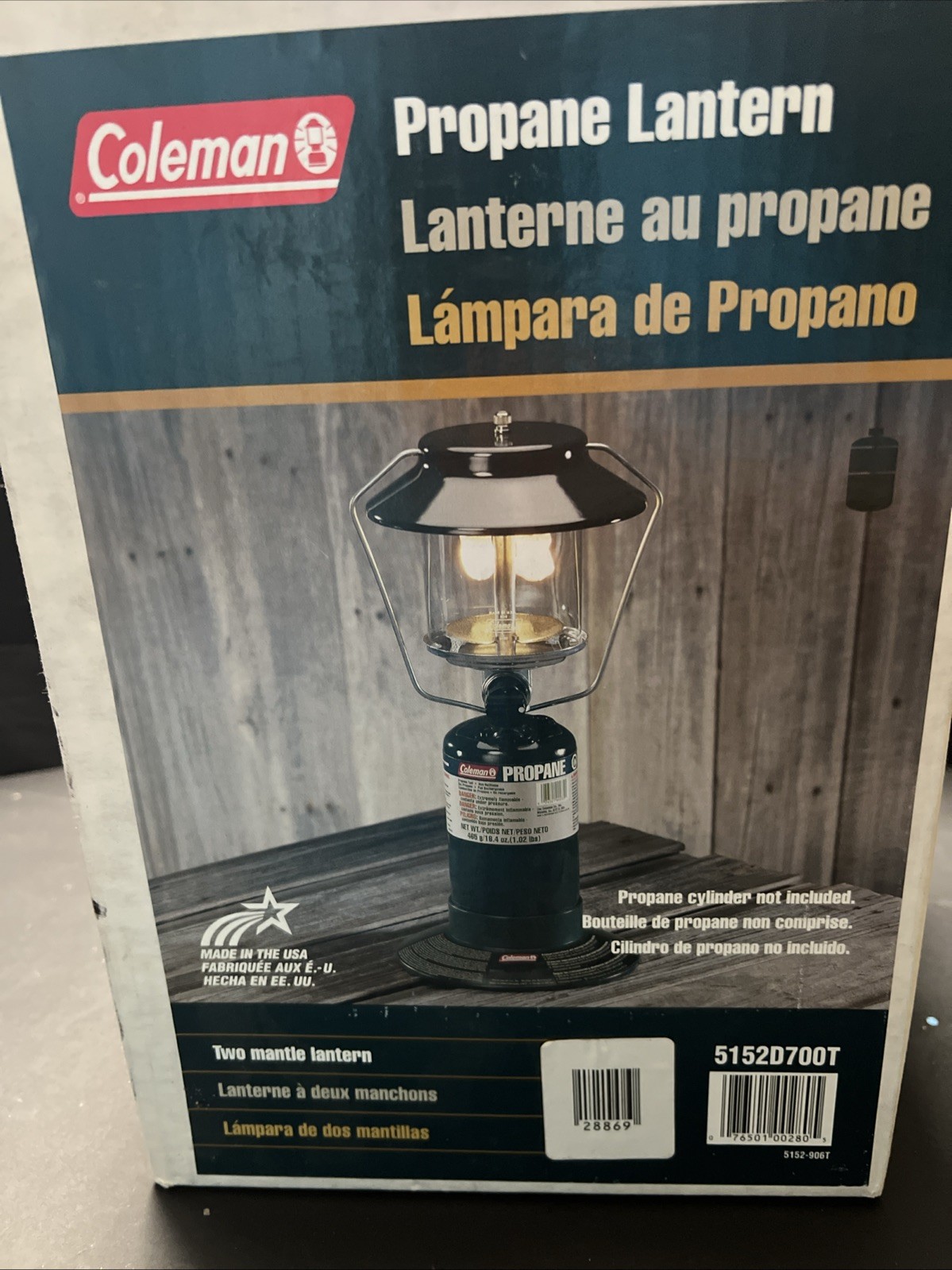 COLEMAN PROPANE TWO MANTLE LANTERN 5152D700T NEW IN BOX