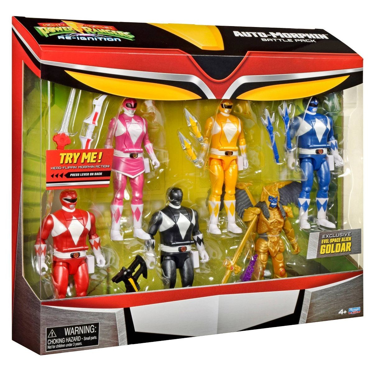 Mighty Morphin Power Rangers Re-Ignition Auto-Morphin 6x Battle Set w/Goldar 🆕