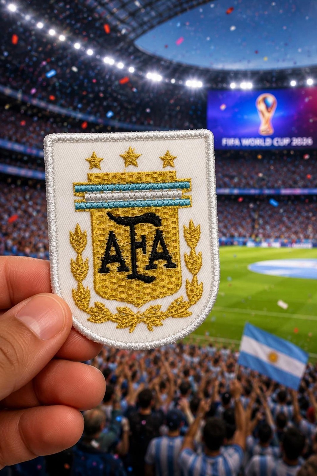 Argentina Soccer Patch, Embroidered Iron On Football Fan Badge