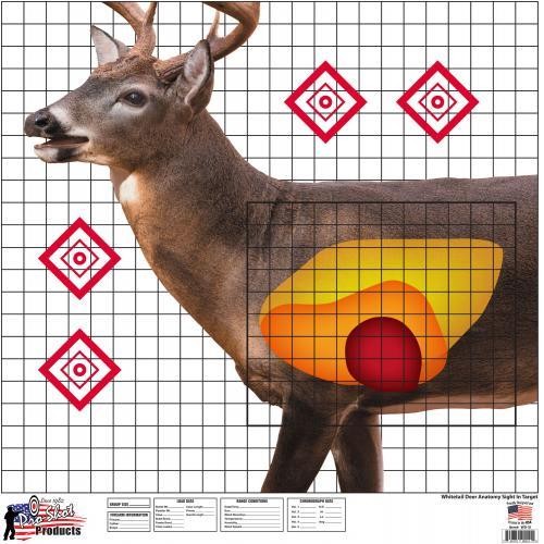 Pro-Shot WDSI5PK Whitetail Deer Sight-In Target 25x25 In Heavy Paper 5 Pack