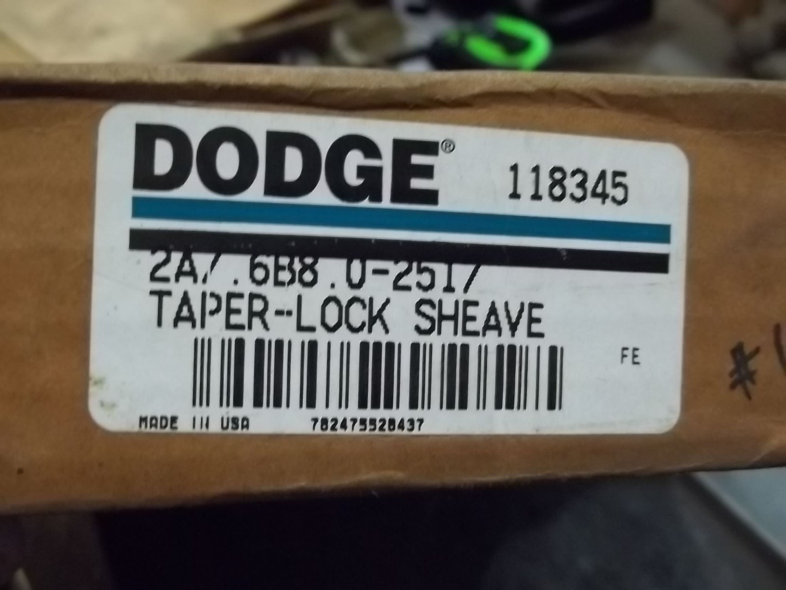 NIB DODGE 118345 2A7.6B8.0-2517 TAPER LOCK SHEAVE (E4)