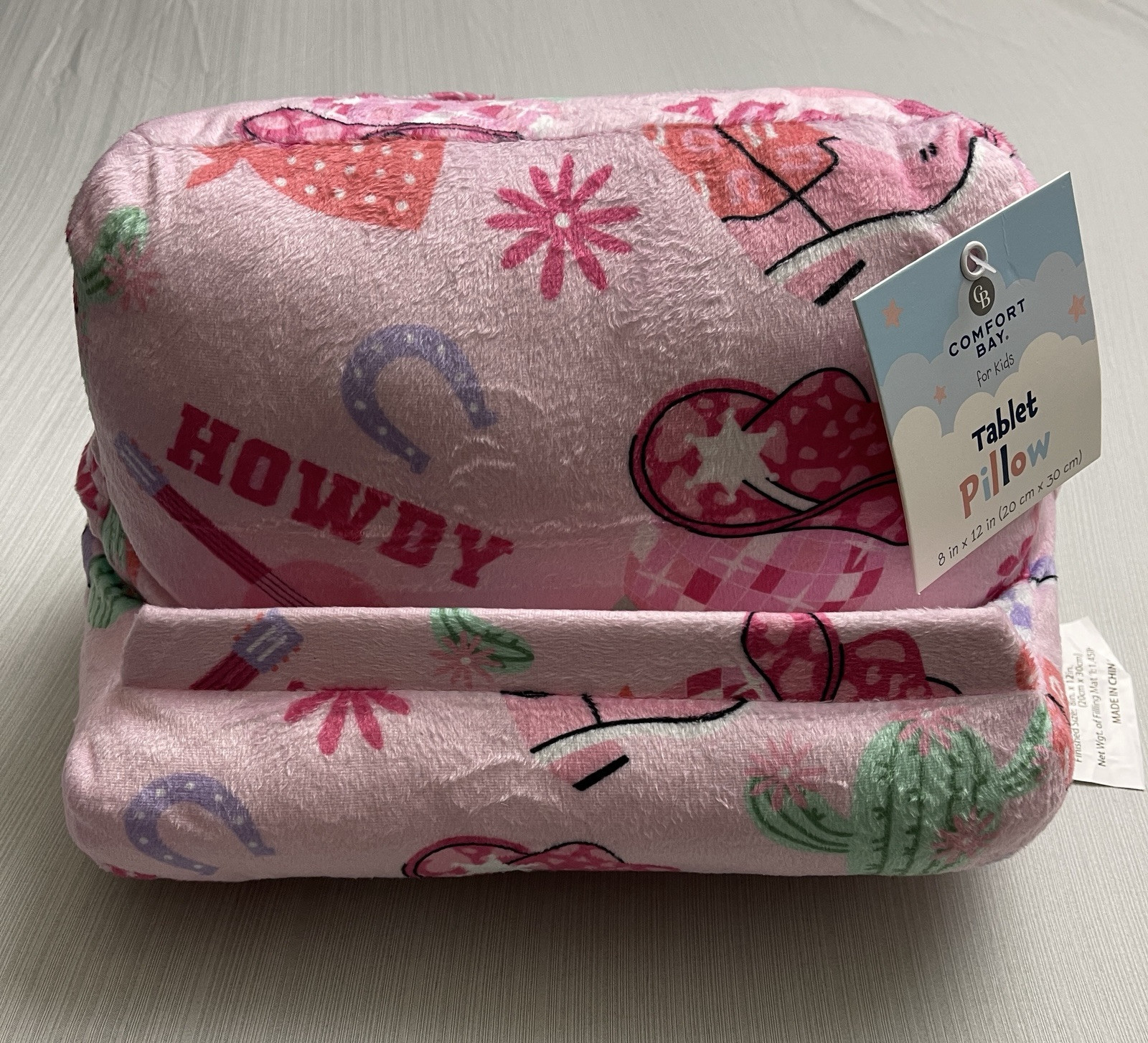 Comfort Bay Kids Cowgirl Tablet Pillow Pink Cowgirl Theme New Soft Pockets