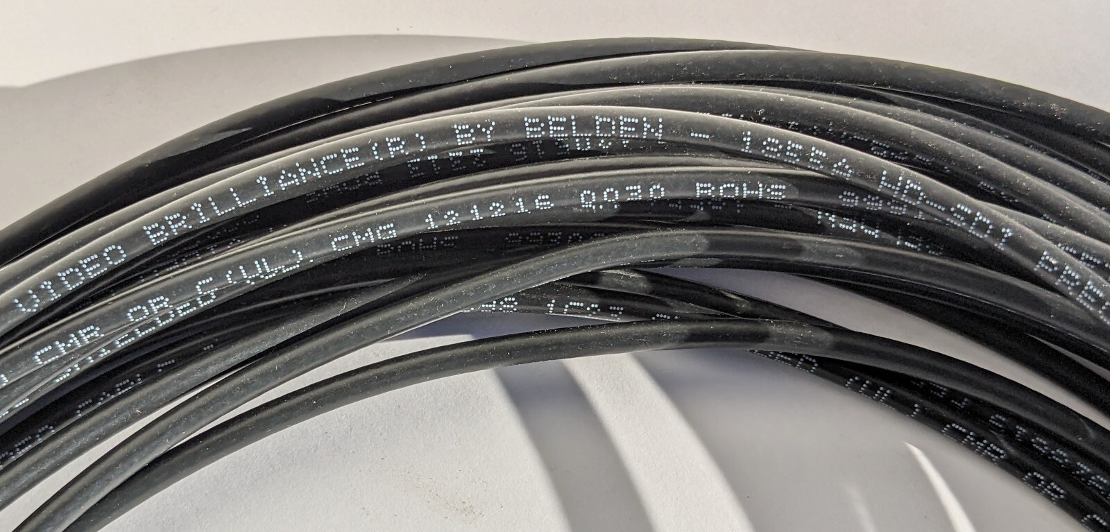 Right Angle Gold Mini DIN 1.0/2.3 to HD SDI BNC female on Belden 1855A, 2 feet