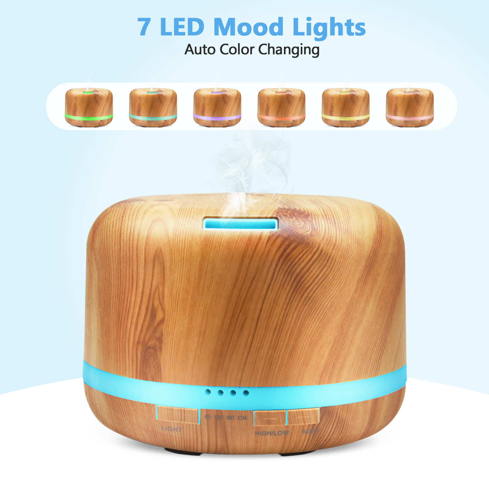 Daroma 500ml Ultrasonic Aroma Diffuser,Remote control,5 In 1cool Mist Humidifier