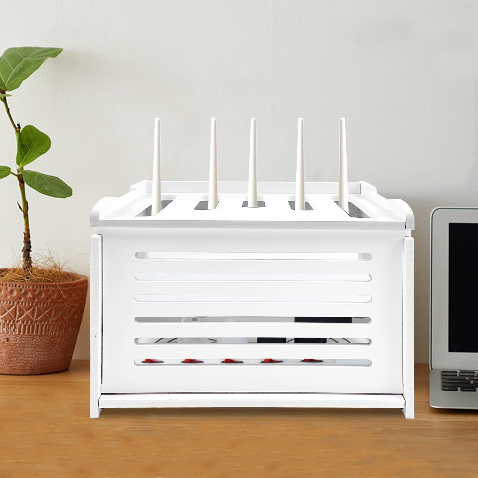 Upgrade Router Shelf Storage, Networking Router Stand, Freestand & Wall Mount...