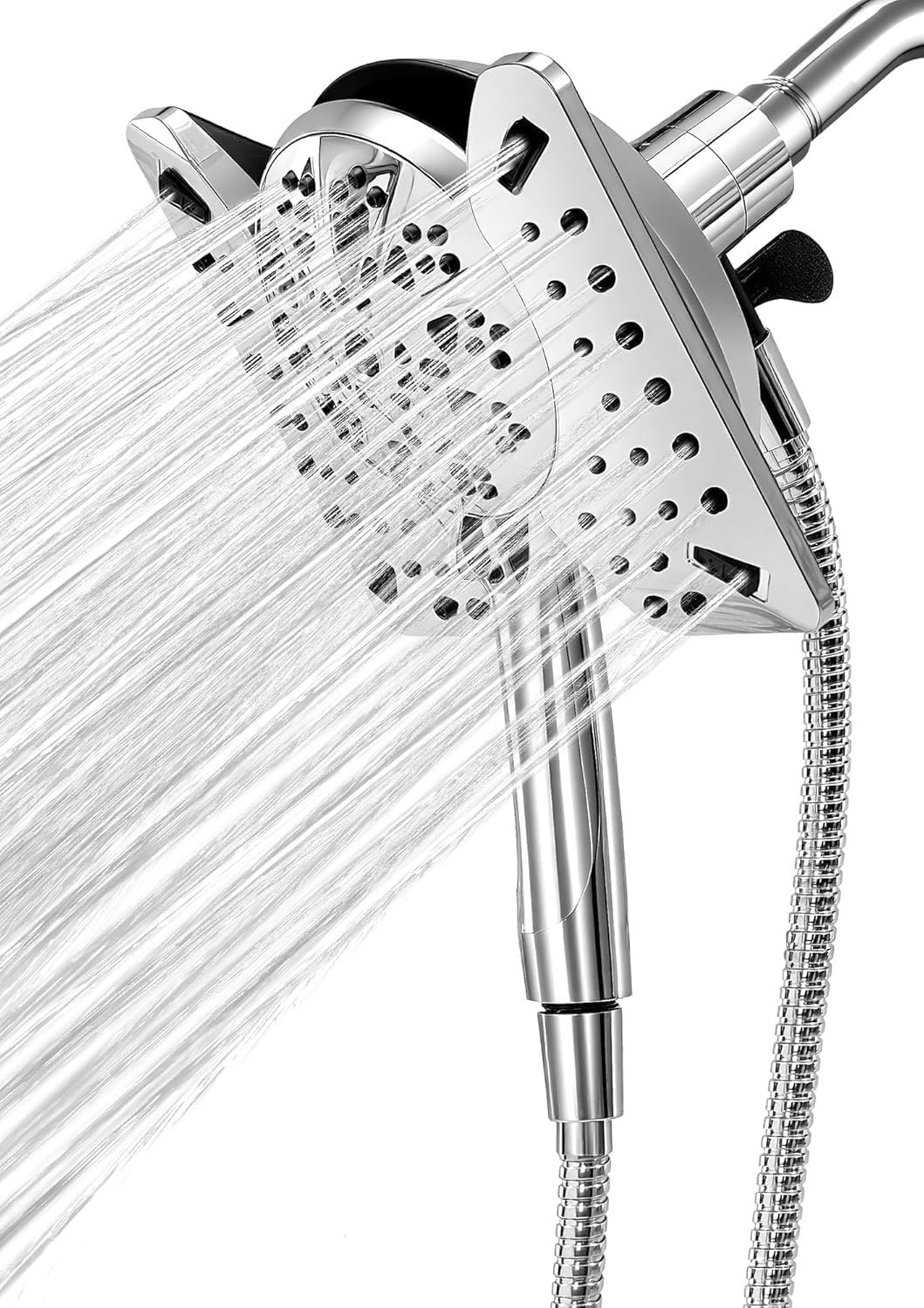 Shower Head with Handheld High Pressure, Rain Shower Head with Fixed Showerhead