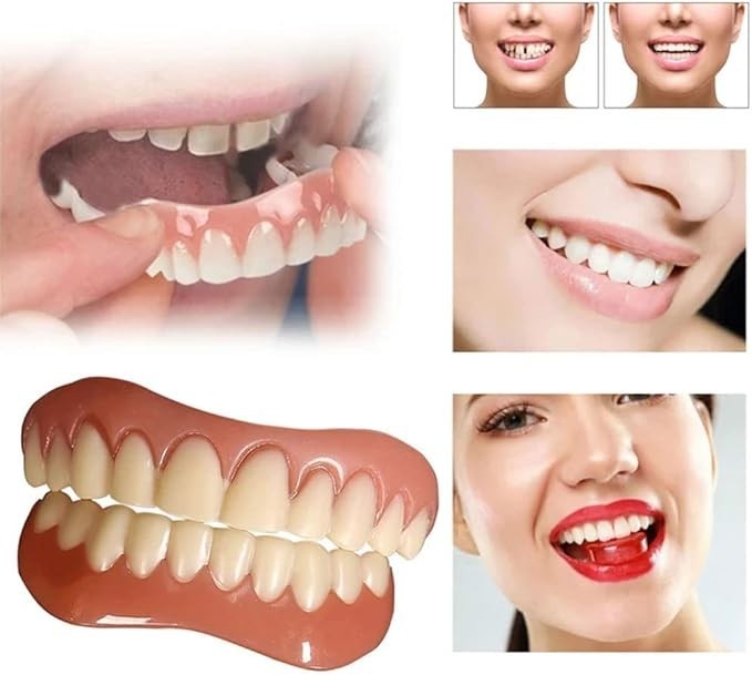Upper and Lower Veneer, Dentures for Women and Men, Fake Teeth, Natural Shade! F