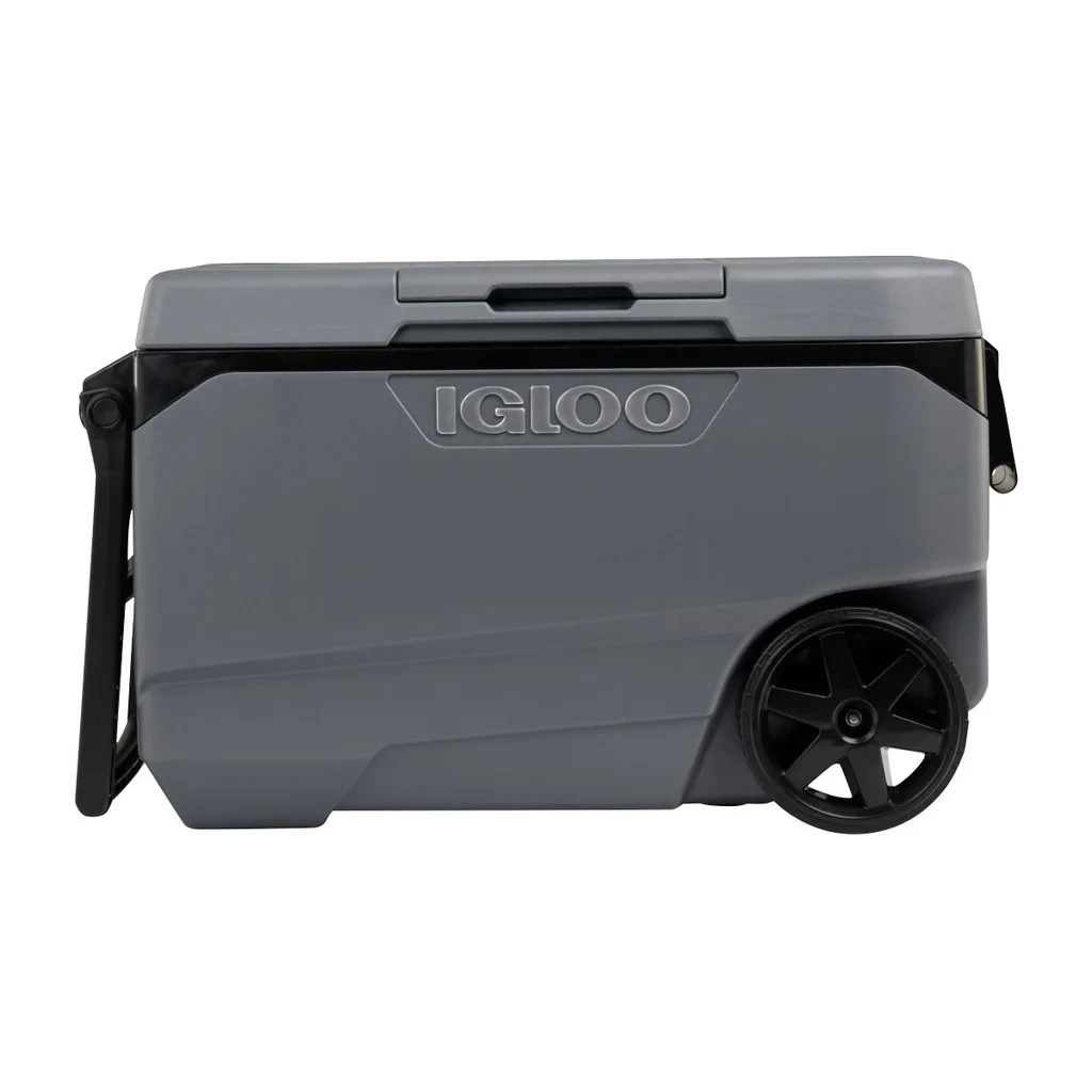 IGLOO COOLER WITH WHEELS ICE CHEST MAXCOLD BEVERAGE BEER DRINKS ROLLING 90QT NEW