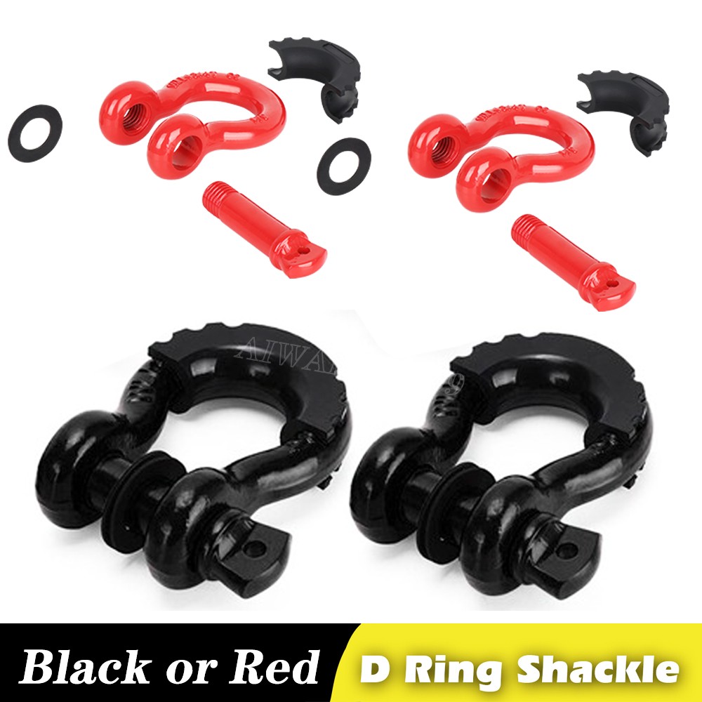2 or 4 Pack D Ring Shackles 3/4'' with 7/8'' Pin For Jeep Wrangler JK 2007-2018